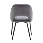 Velvet Dining Chairs with Steel Legs, Set of 2