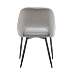 Velvet Dining Chairs with Steel Legs, Set of 2