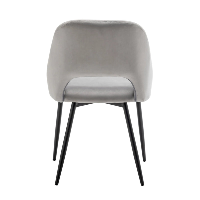 Velvet Dining Chairs with Steel Legs, Set of 2