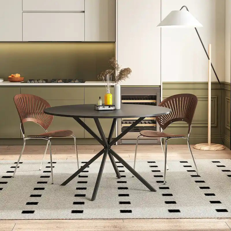 47.24 Modern Cross Leg Round Dining Table
